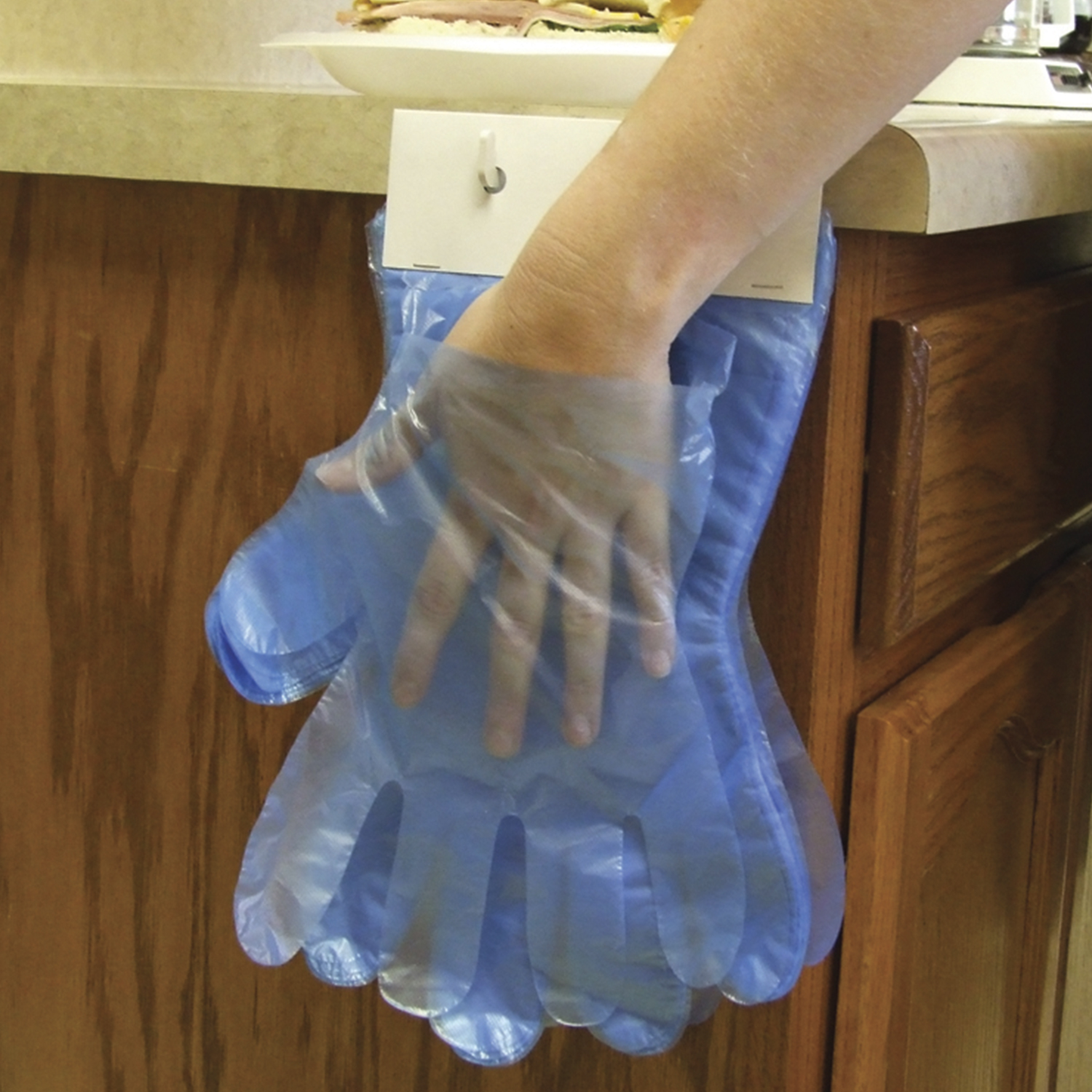 Niezerwalnie niebieskie rękawiczki jednorazowe dopasowane